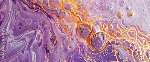Honey gold tendrils creating intricate patterns over a canvas painted in shades of lavender.