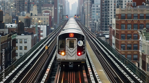 The citys subway system is a marvel of technology with trains that run on magnetic tracks AI generated illustration