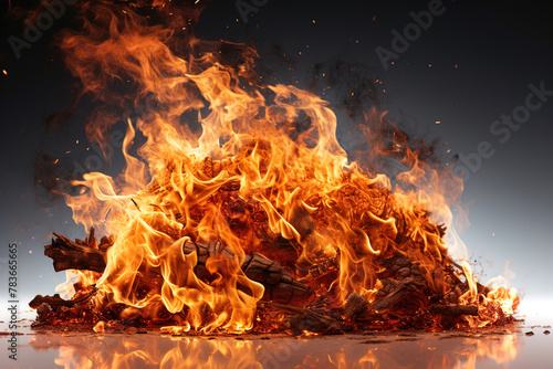 Fire, flames isolated. Design element.