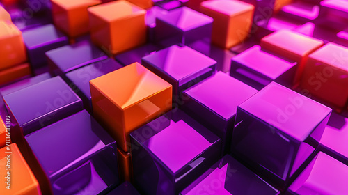 Precisely Constructed Glossy Cubes Violet