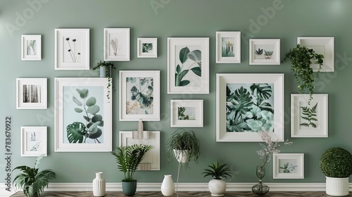 Curated Gallery Wall Adorned with Elegant Picture Frames Elevating Aesthetic Appeal of Any Interior Space