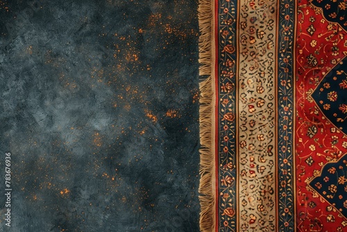 Ornate Arabic carpet. Texture old floor. Generate Ai