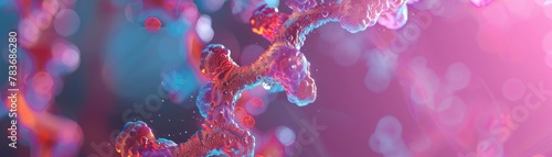 An abstract 3D visualization of the CRISPR-Cas9 system targeting viral DNA within a bacterial cell.