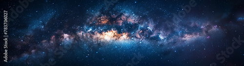 Stunning cosmic landscape with vibrant galaxy stars. Background space design