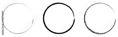 Black circle line hand drawn set. Highlight hand drawing circle isolated on white background. Round handwritten circle. For marking text, note, mark icon, vector. Vector illustration. Eps file 343.