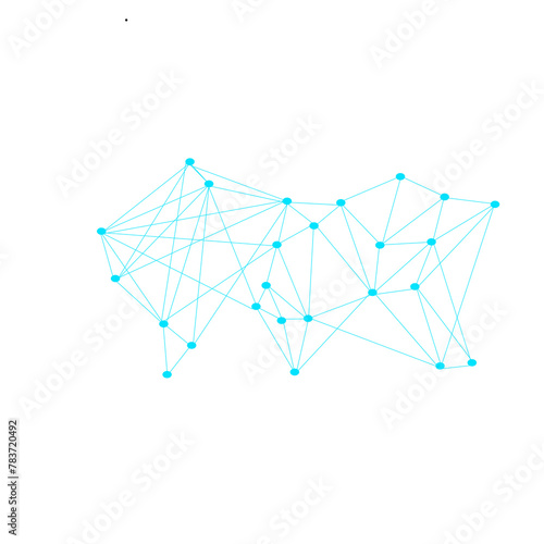"Dynamic, interconnected blue dots design. Versatile graphic element for modern digital projects. High-quality PNG with transparent background."