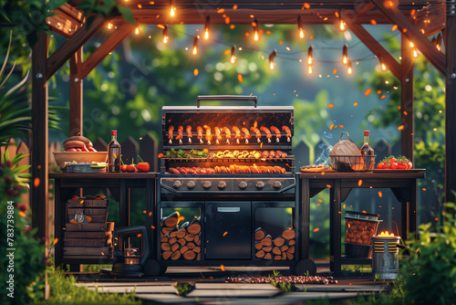 National Barbecue Month celebrations in the United States, vector style