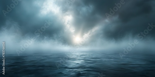 Tranquil Turbulence A Moment of Harmony Amid the Swirling Mist and Light Over the Restless Ocean
