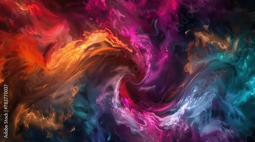 An abstract swirl pattern illustration with vibrant colors and a sense of movement.