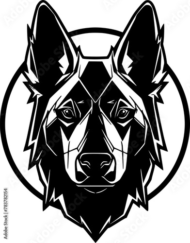 German Shepherd - Minimalist and Flat Logo - Vector illustration