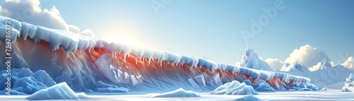 Iceberg exploration, polar adventure, cold landscape, stark and aweinspiring