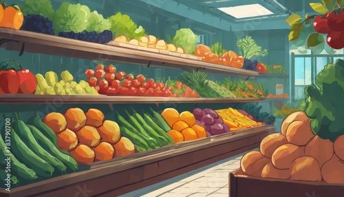 fruit market ai generated