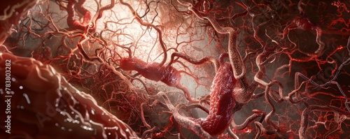Intricate blood vessel network illustration
