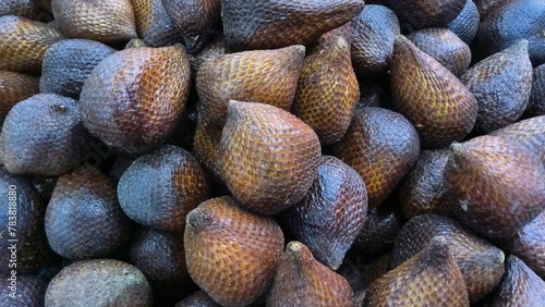 fruit Salacca zalacca or Snake Fruit, tropical fruit send in the market