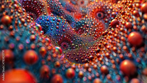 Vibrant and mesmerizing abstract background with a kaleidoscopic array of colorful bubbles, shapes, and patterns, creating a visually striking and dynamic composition that evokes a sense of energy.
