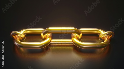A detailed 3D realistic illustration of a chain or link icon, rendered in vector format for clear
