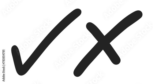 Check Mark and Cross Icon Illustration