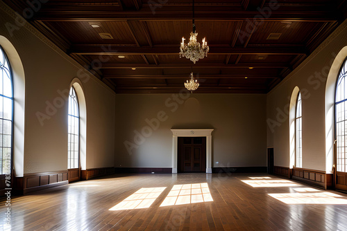 Un encantador y elegante salón vacío, de apariencia clásica