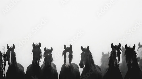 Majestic Herd: A Group of Noble Horses in Harmony