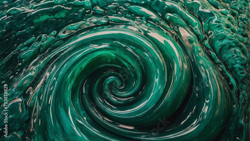 A swirly jade green abstract liquid background resembling the vibrant foliage of a tropical oasis.