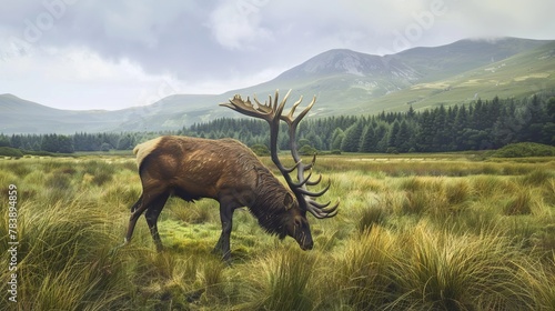 Majestic Irish Elk in Lush Meadow