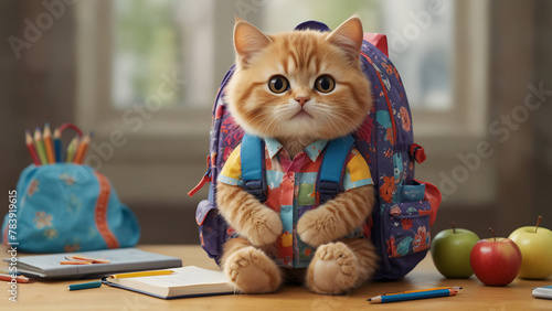 Back to school kitten 