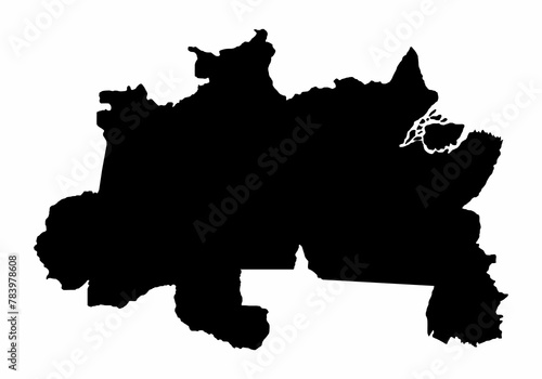 Brazil North silhouette map