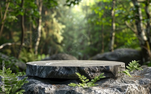 Natural podium in forest Illustration