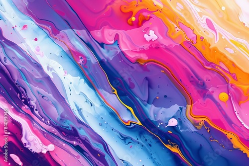 abstract fluid art background with vibrant colors and organic shapes modern acrylic pour painting digital ilustration