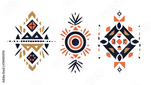 Cultural Connections: Tribal Logo Design, Geometric and Diverse, PNG with Transparency on Transparent Background