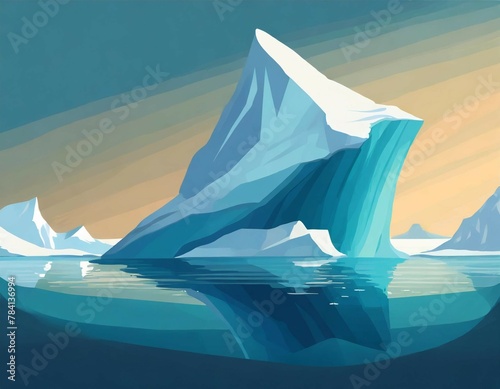 Antarctic sea iceberg floating for climate change and environmental conservation and ice melting and sea level due to ozone layer danger, banner poster with copyspace