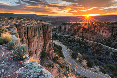 Spectacular Sunset over New Mexico Landscape - A Journey Through Nature's Artistry