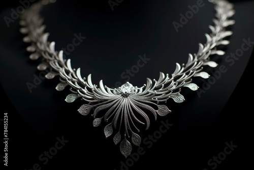 Highlighting the beauty of silver jewelry against a dark background.