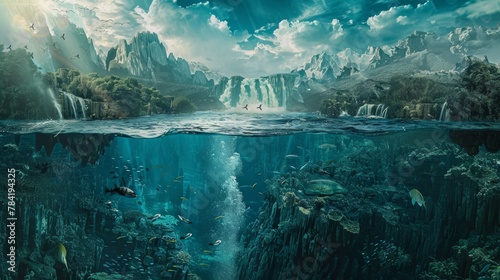 The world above water and the world underwater 