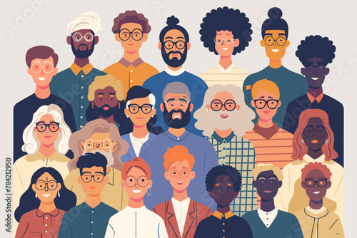 Multigenerational workforce collaboration, age-diverse teams, and reverse mentoring in inclusive workplace illustrations
