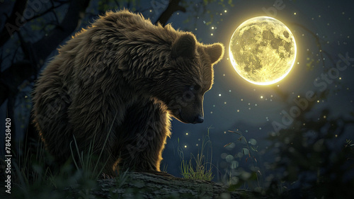 bear under a full moon