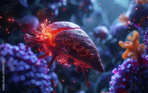 Animated liver detoxification process at a cellular level