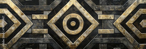 Ancient surreal meander roman, greek geometric patterns on marble. Luxurious stone designs on a rich marble background, exuding elegance and classical style