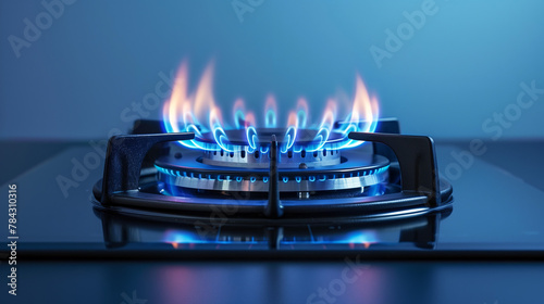 Dual Ring Gas Burner with Blue Flames, High-Efficiency Kitchen Appliance