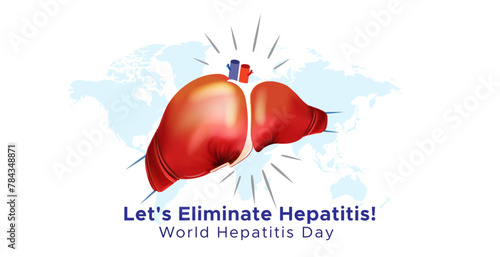 Vector illustration of world hepatitis Day. Fight against liver disease Theme, tips and concept.