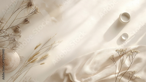 Bouquet of dried autumnal flora against a rustic plaster wall, reflecting a cozy, vintage atmosphere