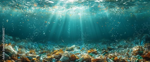 The ocean's surface, choked with plastic waste, presents a doleful image of the escalating global environmental damage.
