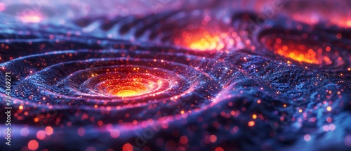 Neon vortex in the digital world, representing the singularity of future technology.