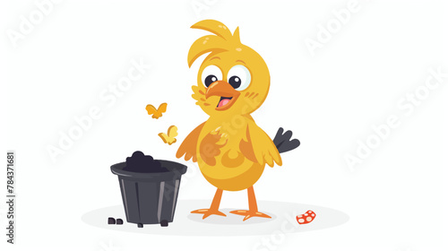 The chick with stinky waste illustration