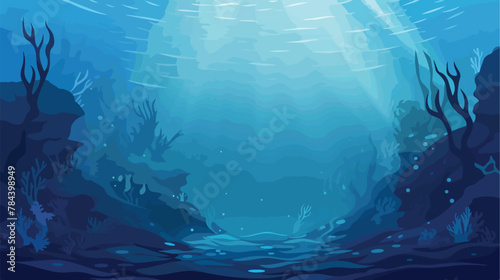 Deep blue sea texture .. 2d flat cartoon vactor illustration