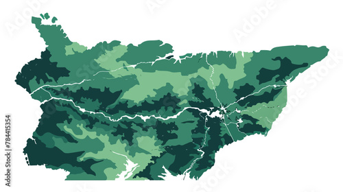 Vichada region map in country of Colombia flat vector