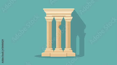 Greek or roman column icon. Flat illustration of gr