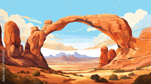 In USA inside the arches national park the beauty o
