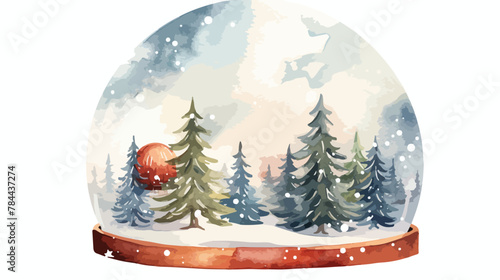 Isolated watercolor illustrated empty Christmas hol
