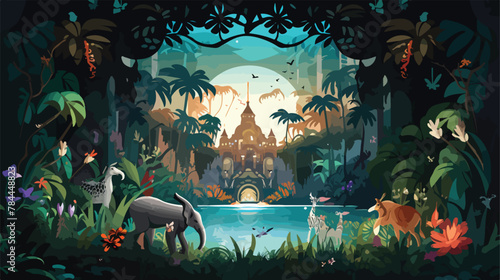 Magical jungle filled with talking animals and hidd